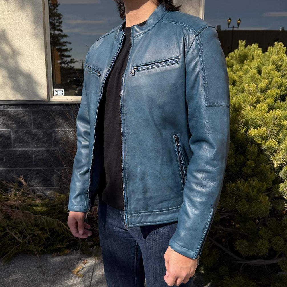 BOL Men's Waxed Sheep Prime Leather Jacket