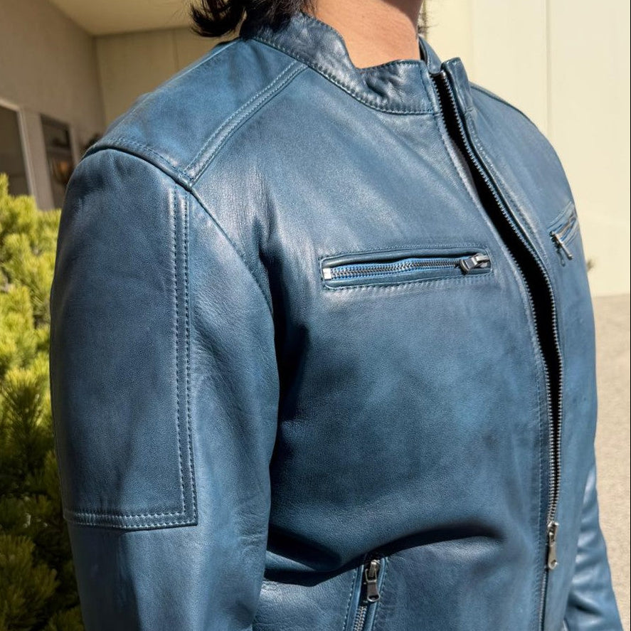 BOL Men's Waxed Sheep Prime Leather Jacket