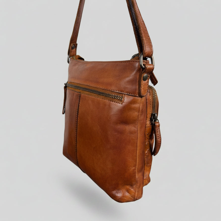 MET Women’s Genuine Leather Crossbody Bag. High-Quality Flower Embossed Floral Purse
