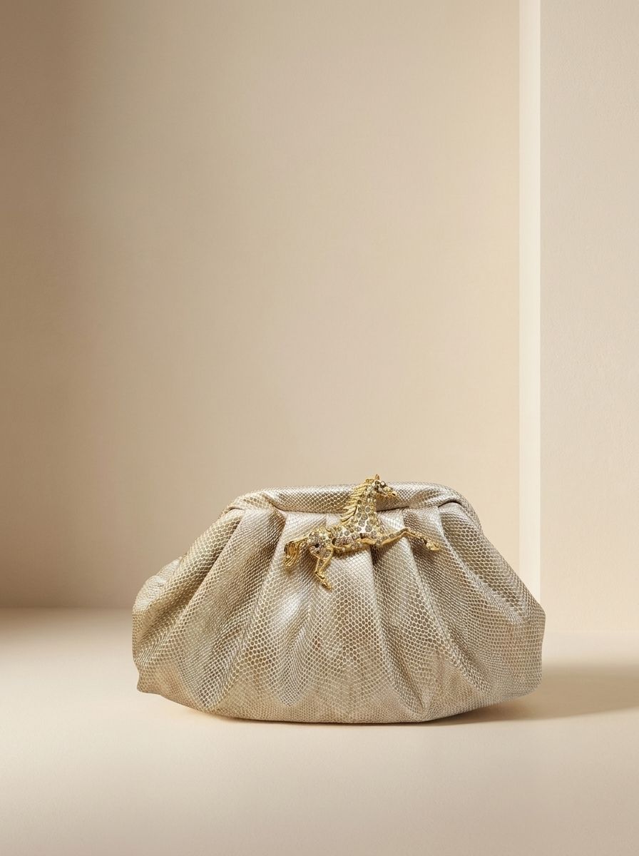 Ivory Stallion Cloud Clutch