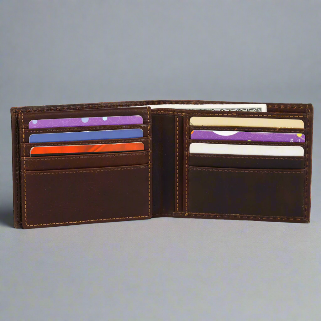MET Men's Bifold Flip Up RFID Leather Wallet