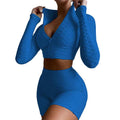Women’s 2-Piece Yoga Workout Set – Solid-Color Zipper Top & High-Waisted Shorts