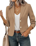 Women’s Solid Color Long Sleeve Blazer Cardigan – Casual Slim-Fit Suit Jacket