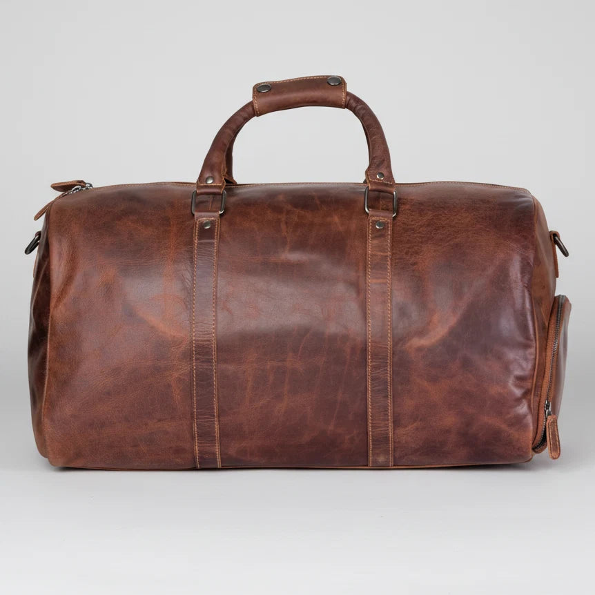 Greenwood Leather Overnight Travel Duffle Bag. Premium Weekender & Gym Companion