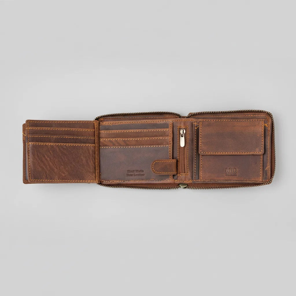 Greenwood Men's RFID Zip Around Wallet