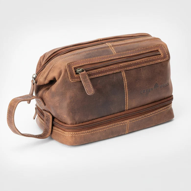 Greenwood Leather Travel Toiletry Bag