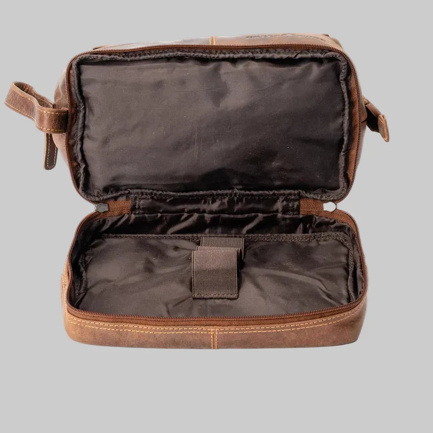 Greenwood Leather Travel Toiletry Bag