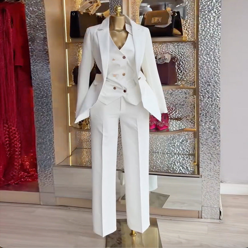 Spring Elegant Women's Solid-Color Three-Piece Set