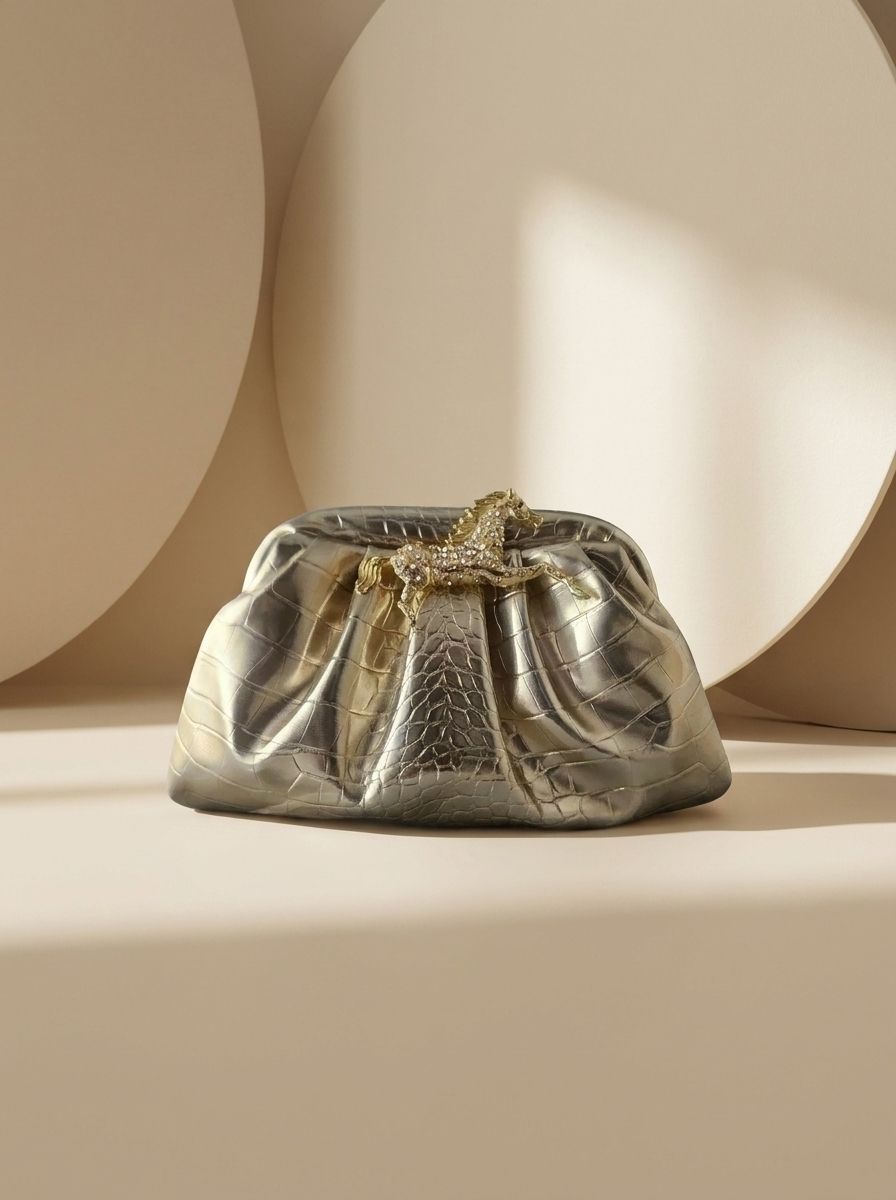 Golden Gallop Cloud Clutch
