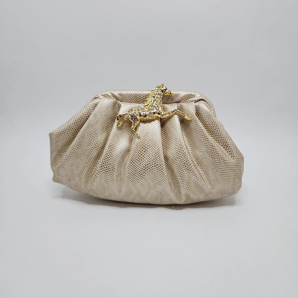 Ivory Stallion Cloud Clutch
