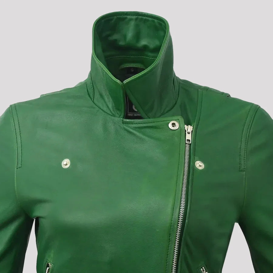 Women’s Lightweight Leather Fashion Jacket | Soft Naked Cowhide Casual Moto Style