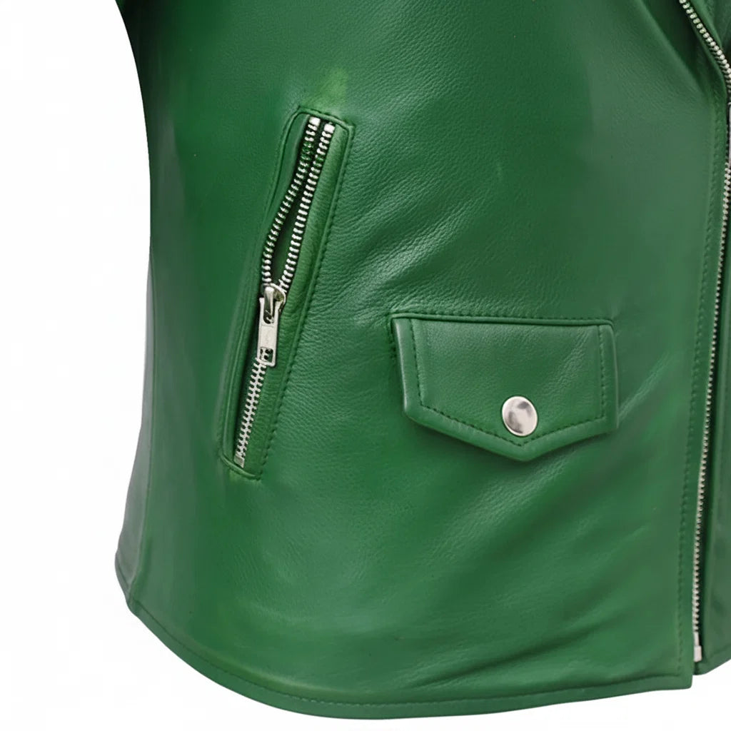 Women’s Lightweight Leather Fashion Jacket | Soft Naked Cowhide Casual Moto Style