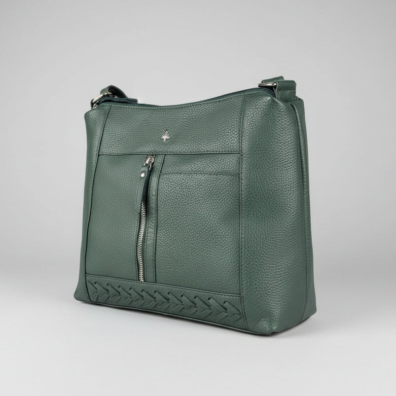 Greenwood Leather Elegant Crossbody Bag. Full-Grain Leather Shoulder Bag