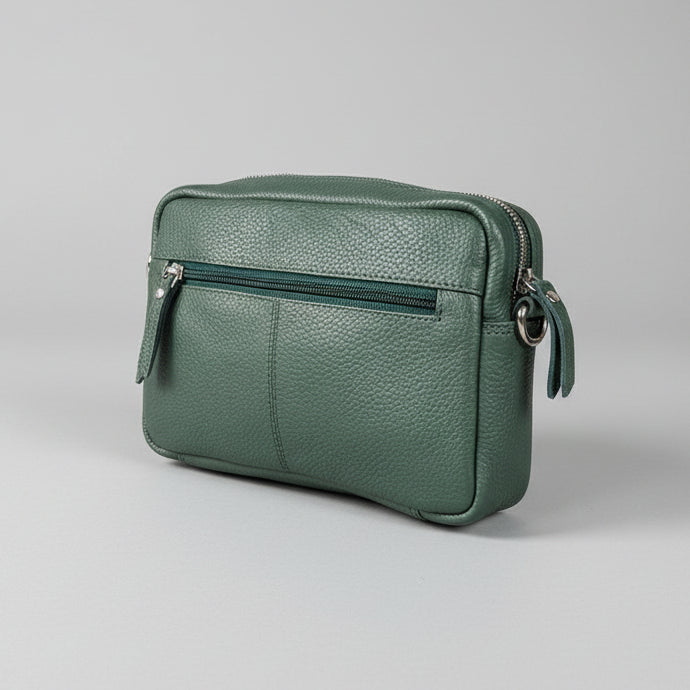 Greenwood Leather Mini Crossbody Bag. Premium Full-Grain Pebbled Leather Handbag