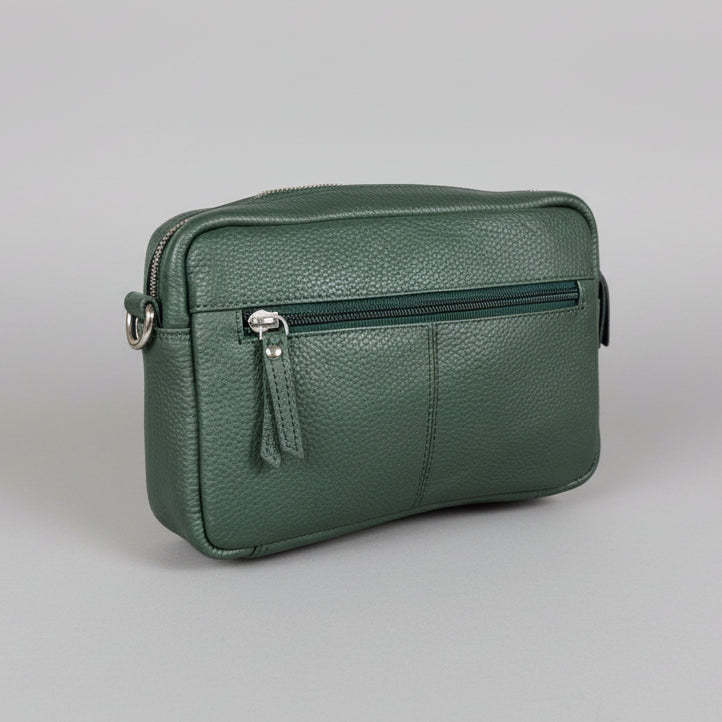 Greenwood Leather Mini Crossbody Bag. Premium Full-Grain Pebbled Leather Handbag