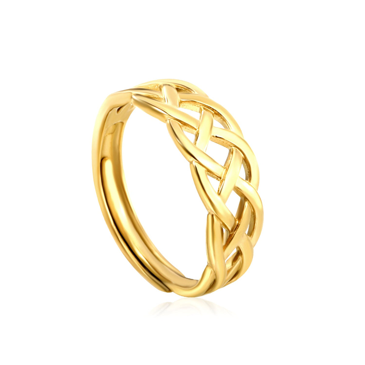 Weave Cross Lines Gold Ring