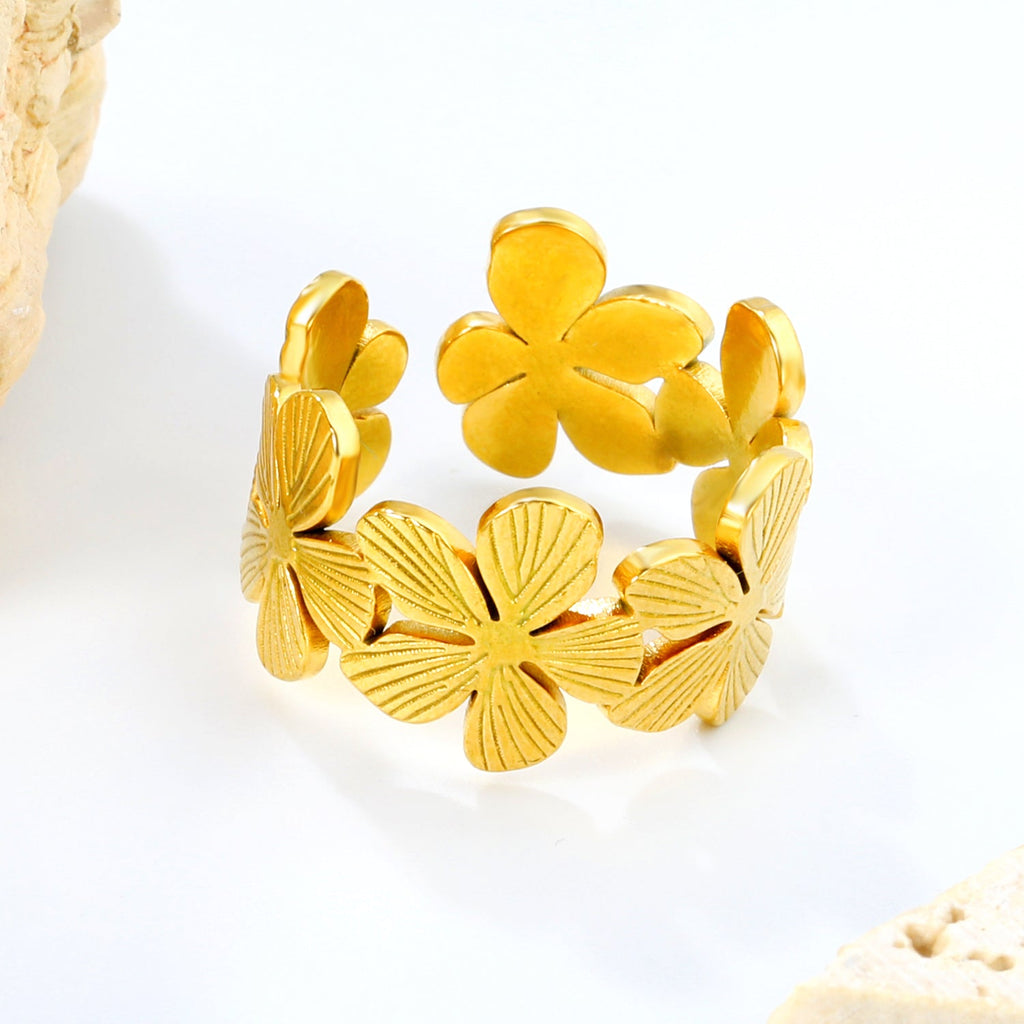 Floral Twist Adjustable Ring
