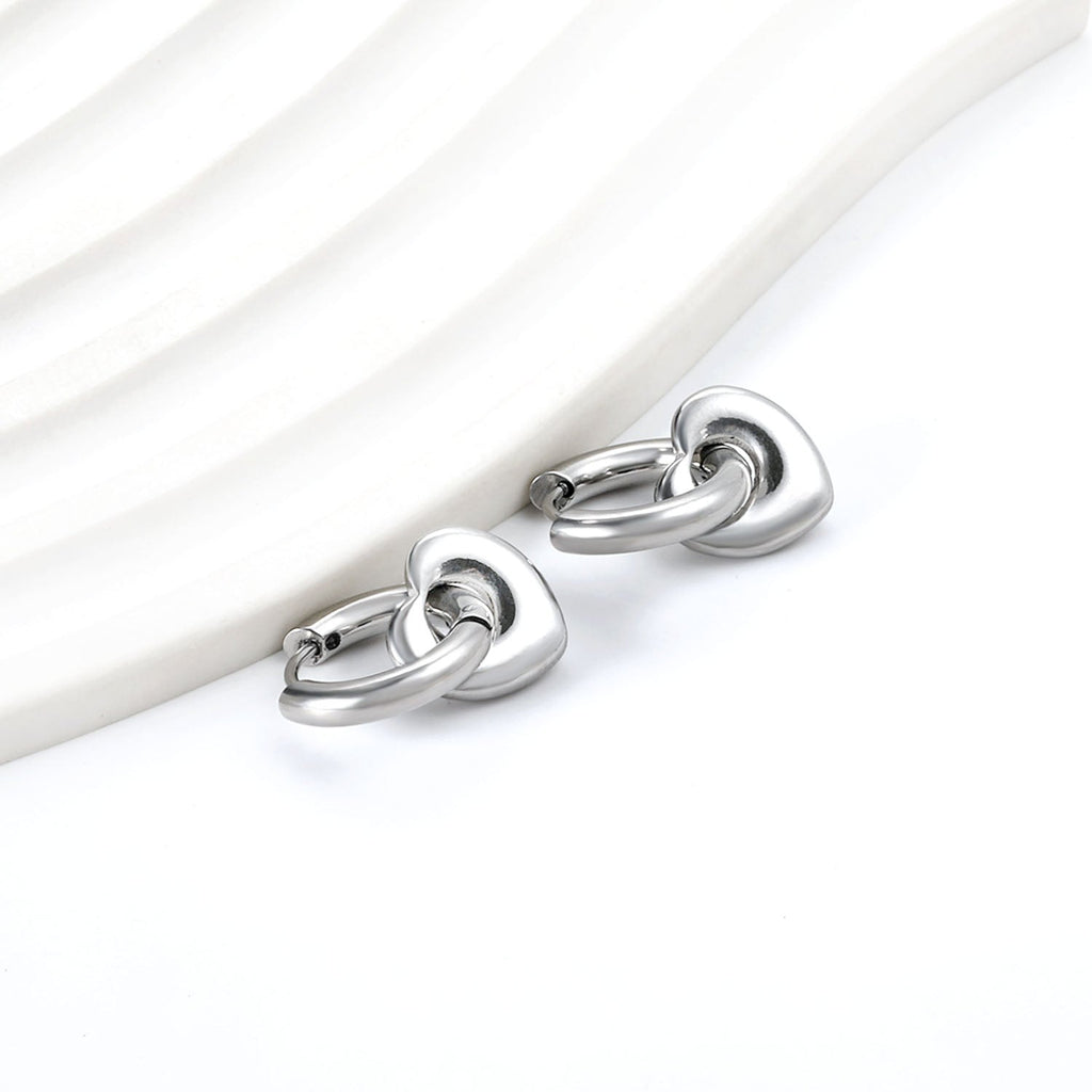 Heartfelt Circle Charm Earrings