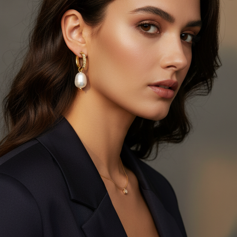 Pearl And Diamond Harmony Earrings