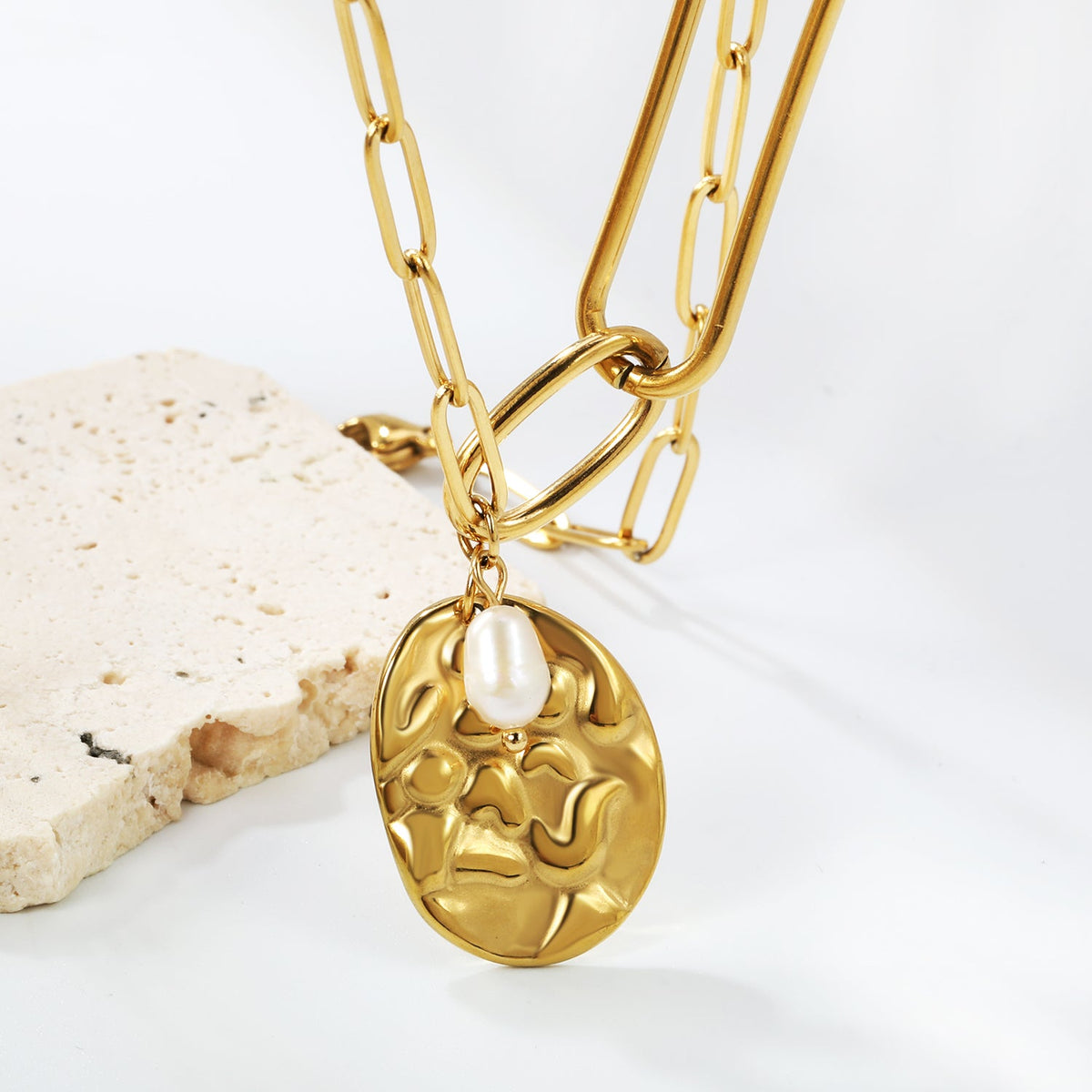 Pearl & Plaque Harmony Necklace