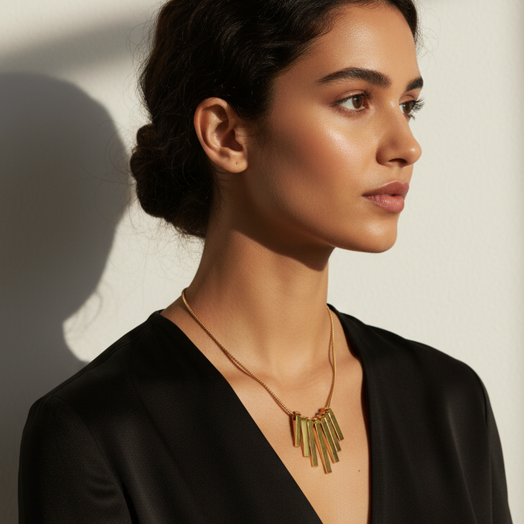 Vertical Bar Charm Necklace
