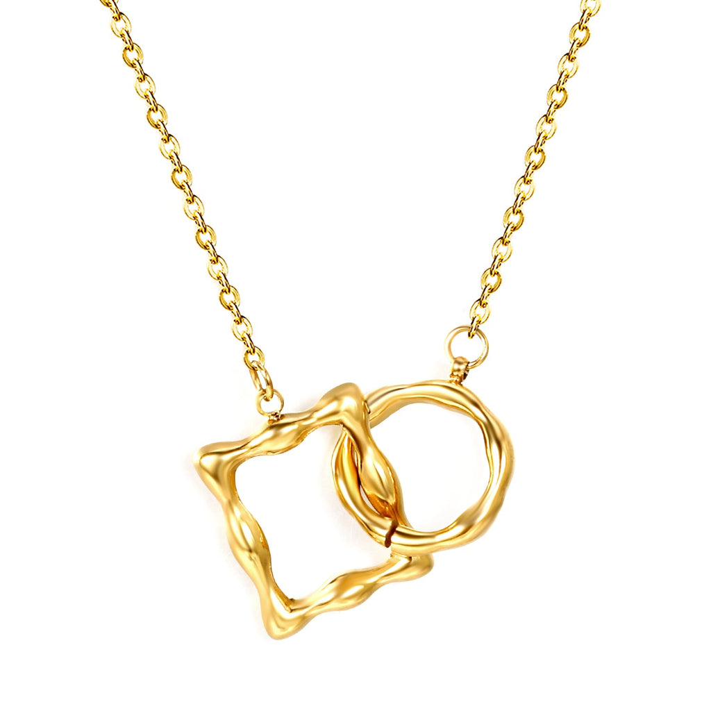 Irregular Square Clasp Pendant Necklace