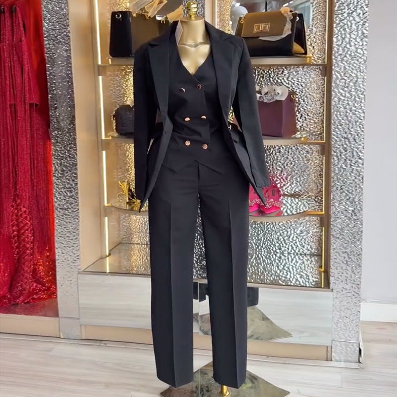 Spring Elegant Women's Solid-Color Three-Piece Set