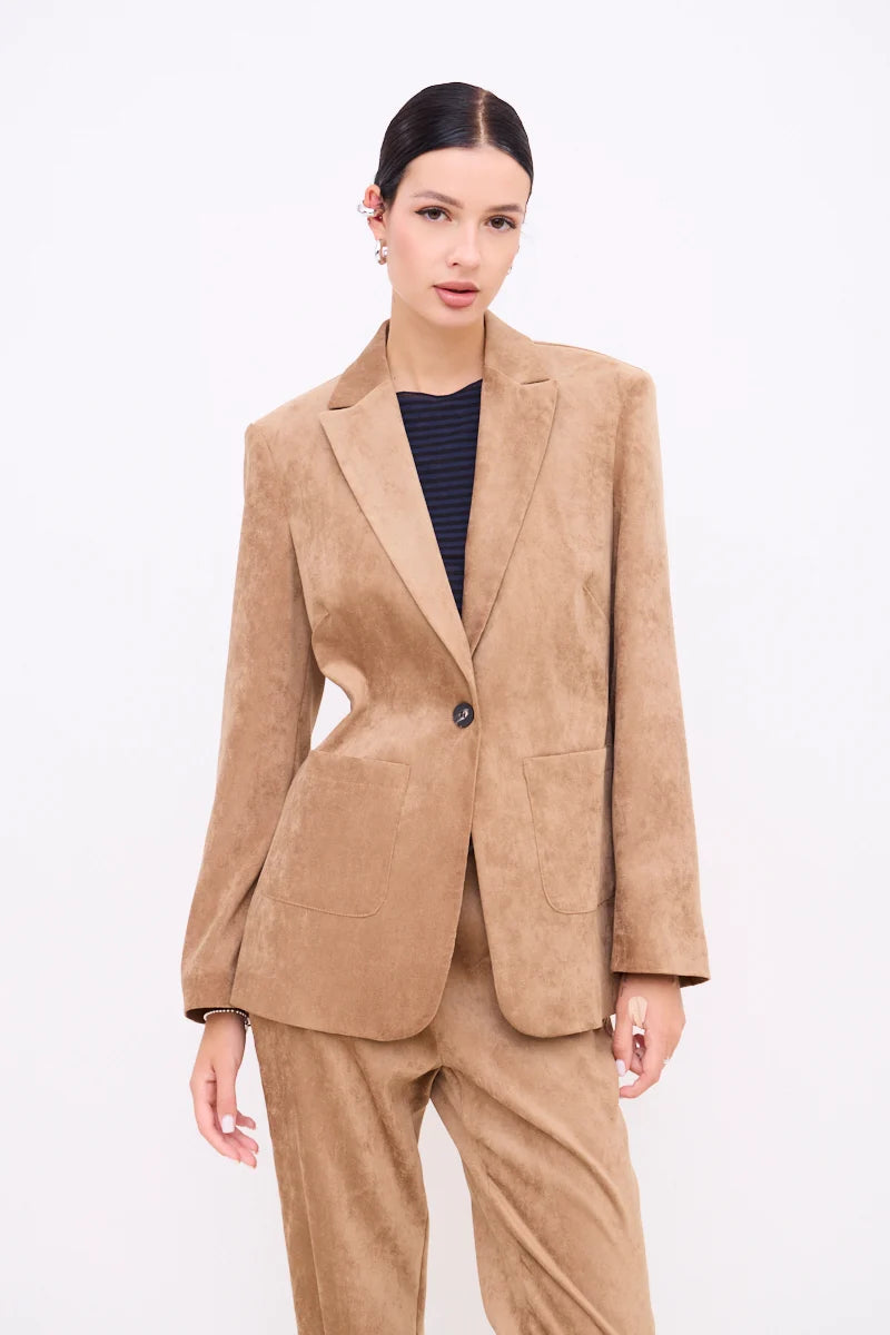 single-breasted corduroy jacket