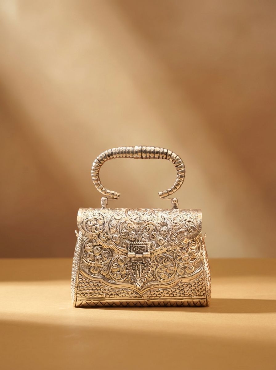 KISHA Silver Clutch