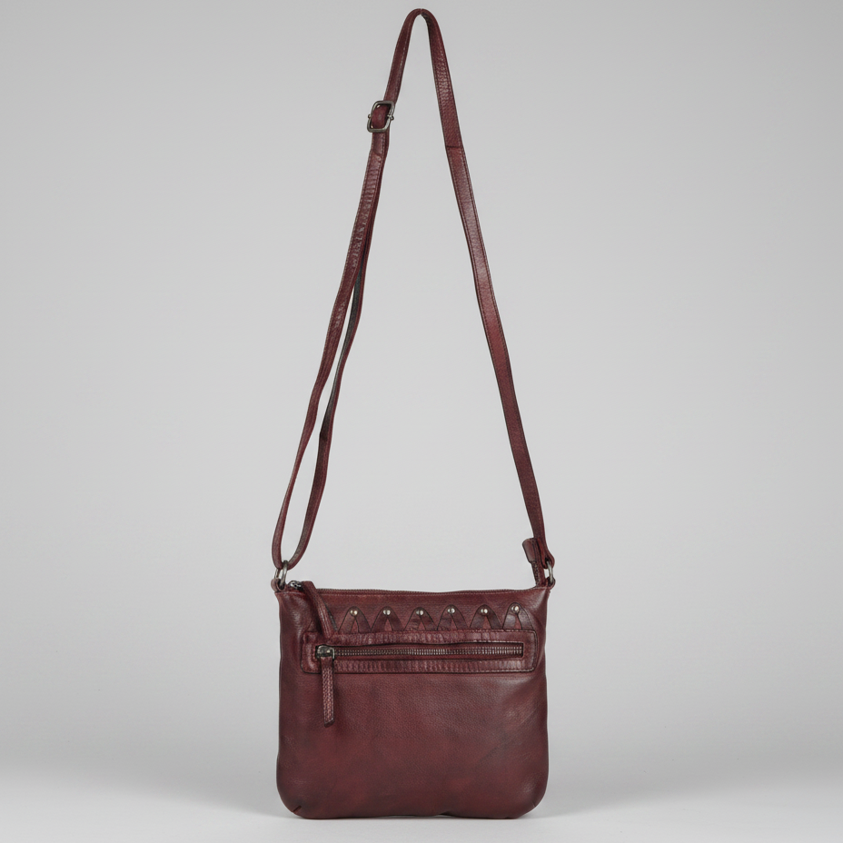 MET V Stitch Crossbody Leather Bag