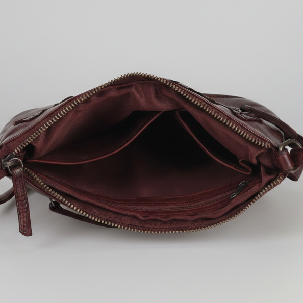 MET V Stitch Crossbody Leather Bag
