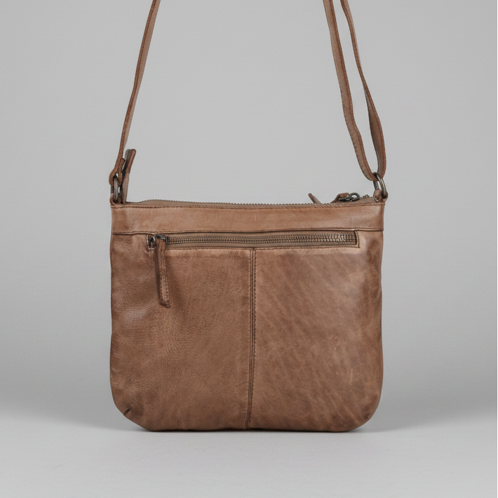 MET V Stitch Crossbody Leather Bag