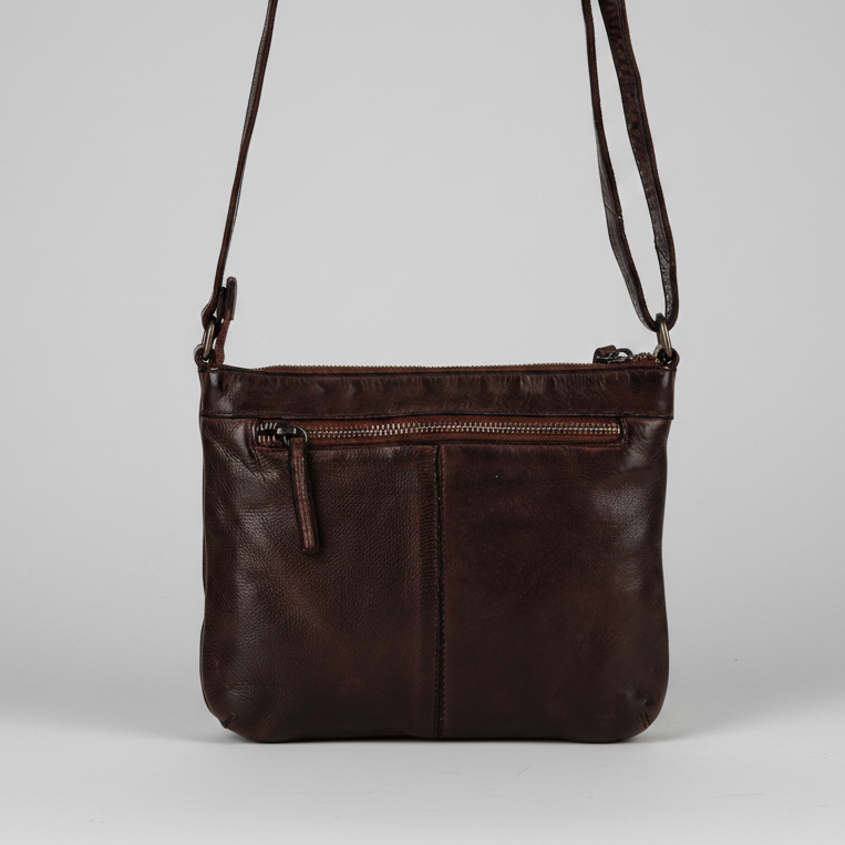 MET V Stitch Crossbody Leather Bag