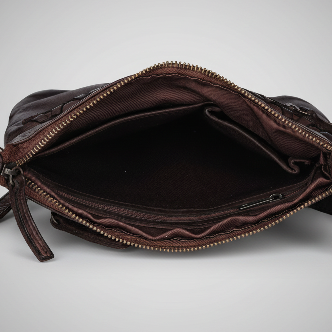 MET V Stitch Crossbody Leather Bag
