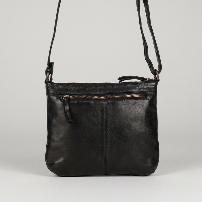 MET V Stitch Crossbody Leather Bag