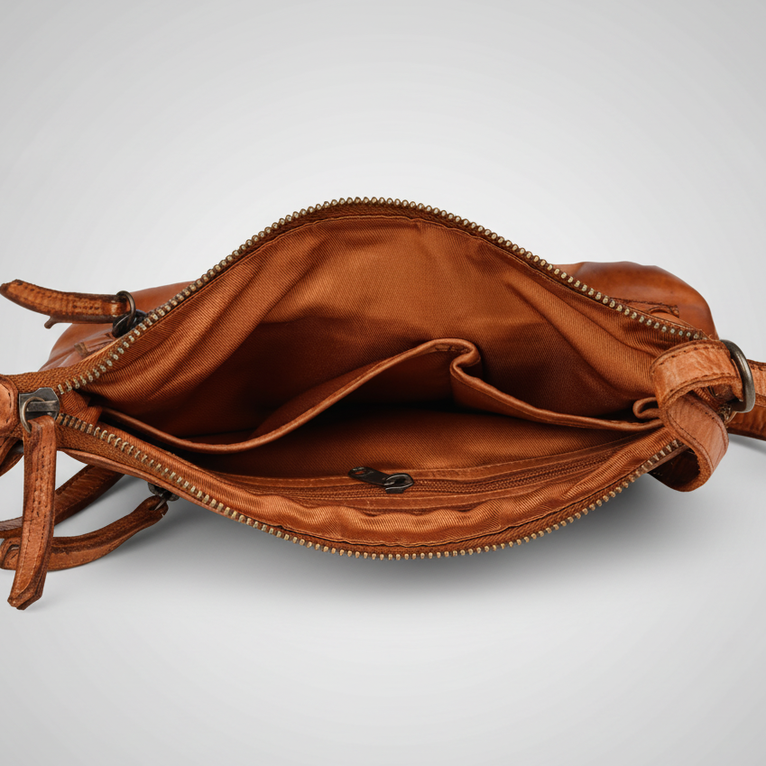 MET V Stitch Crossbody Leather Bag