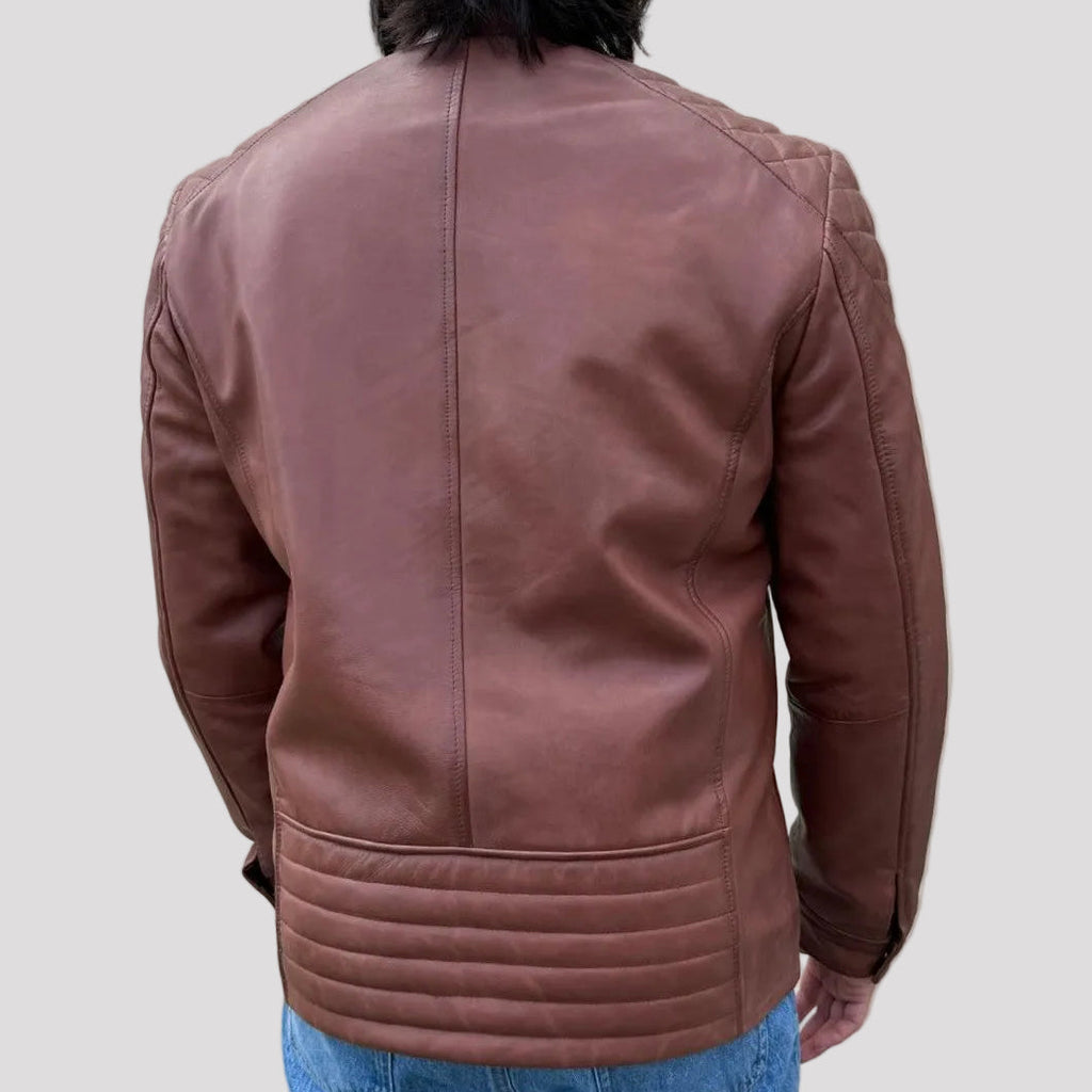 BOL Mens Alvin Lambskin Leather Jacket with Removable Hood
