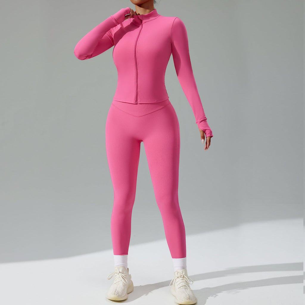 Three-Piece Running & Workout Set – Quick-Dry Sportswear with Cardigan