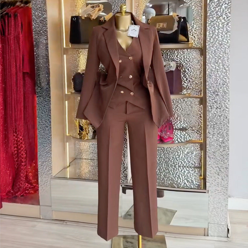Spring Elegant Women's Solid-Color Three-Piece Set