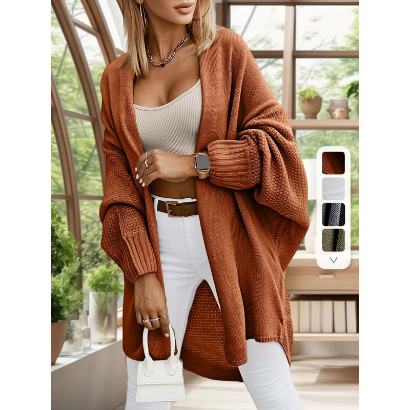 Women’s Long Cardigan Sweater Coat – Solid Color Loose Fit Casual Knit Outerwear