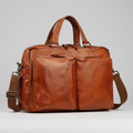MET Premium Leather Laptop Messenger Bag. Professional Dual-Pocket Executive Briefcase