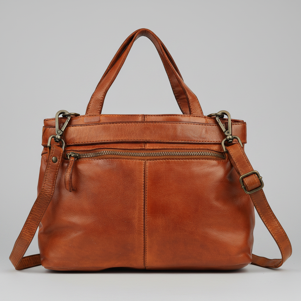 MET Premium Leather Shoulder Bag. Elegant Multi-Compartment Handbag