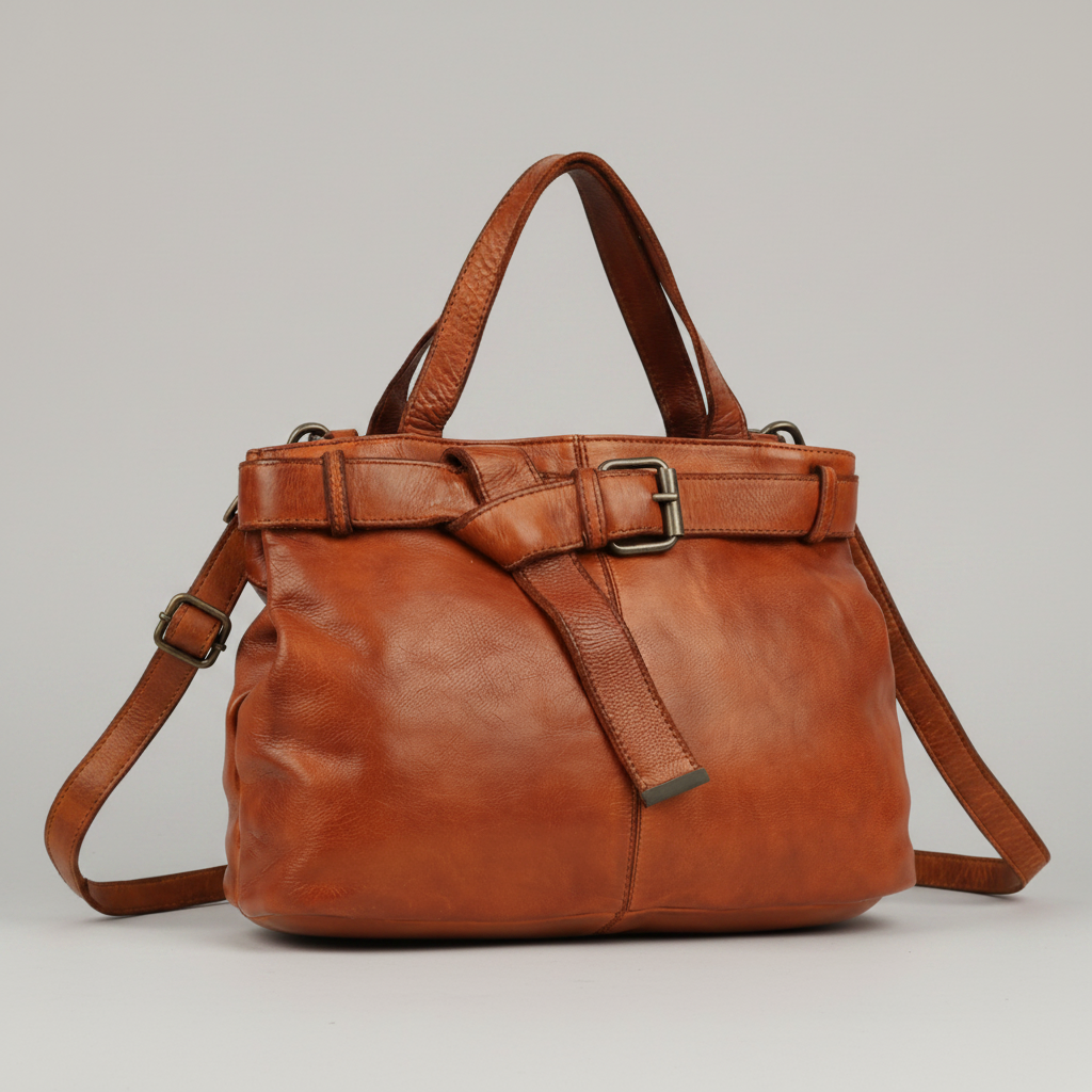 MET Premium Leather Shoulder Bag. Elegant Multi-Compartment Handbag