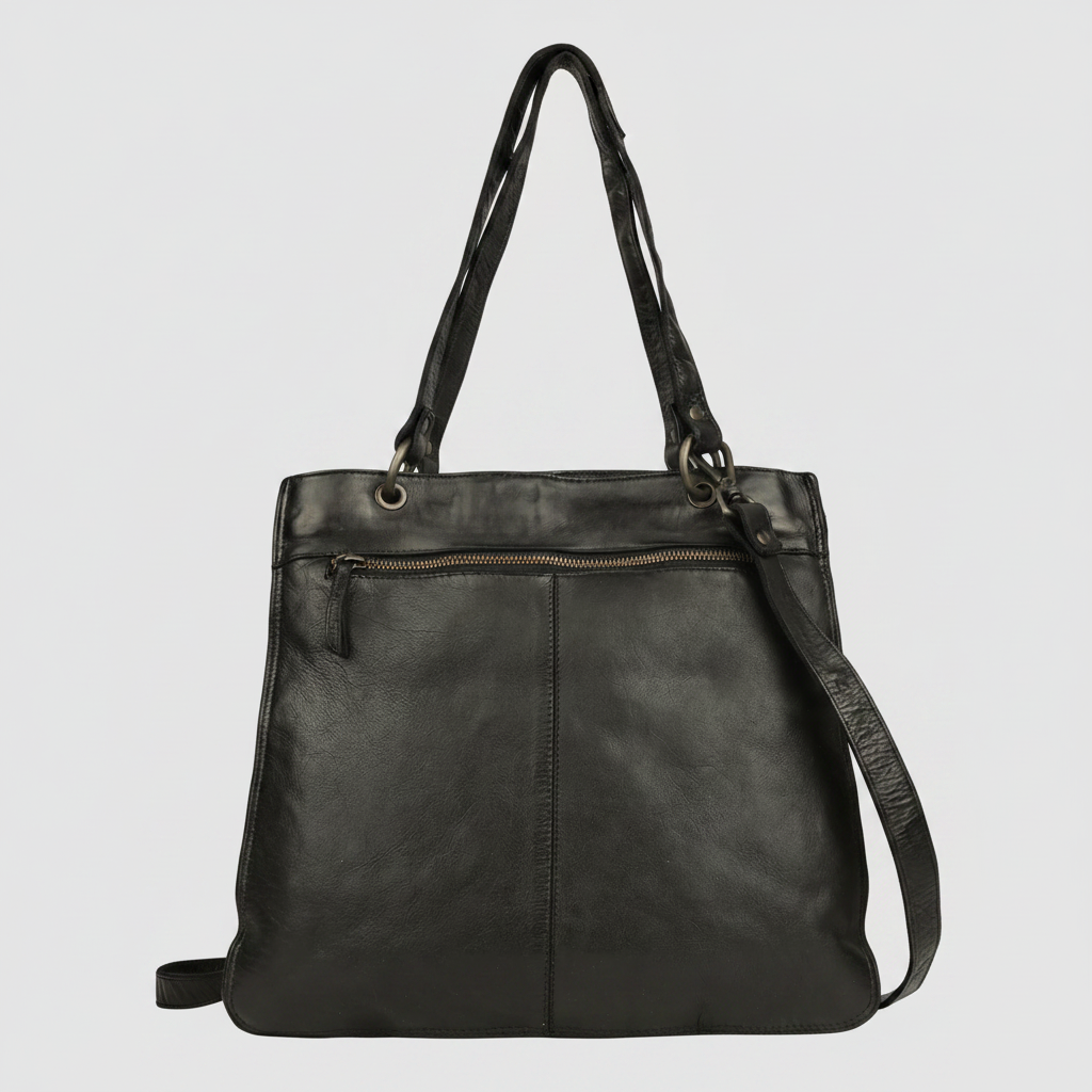 MET Premium Leather Shoulder Bag. Elegant Dual-Compartment Tote