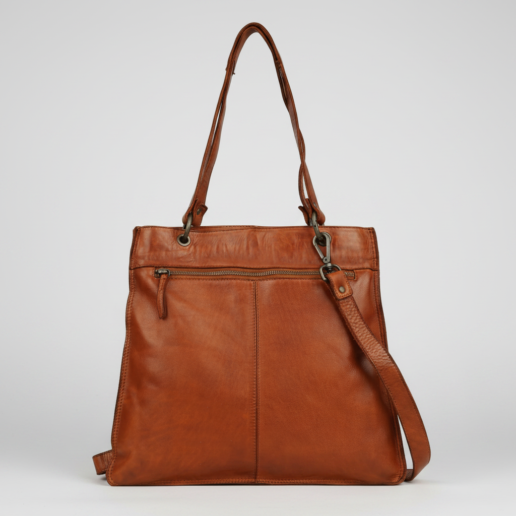 MET Premium Leather Shoulder Bag. Elegant Dual-Compartment Tote