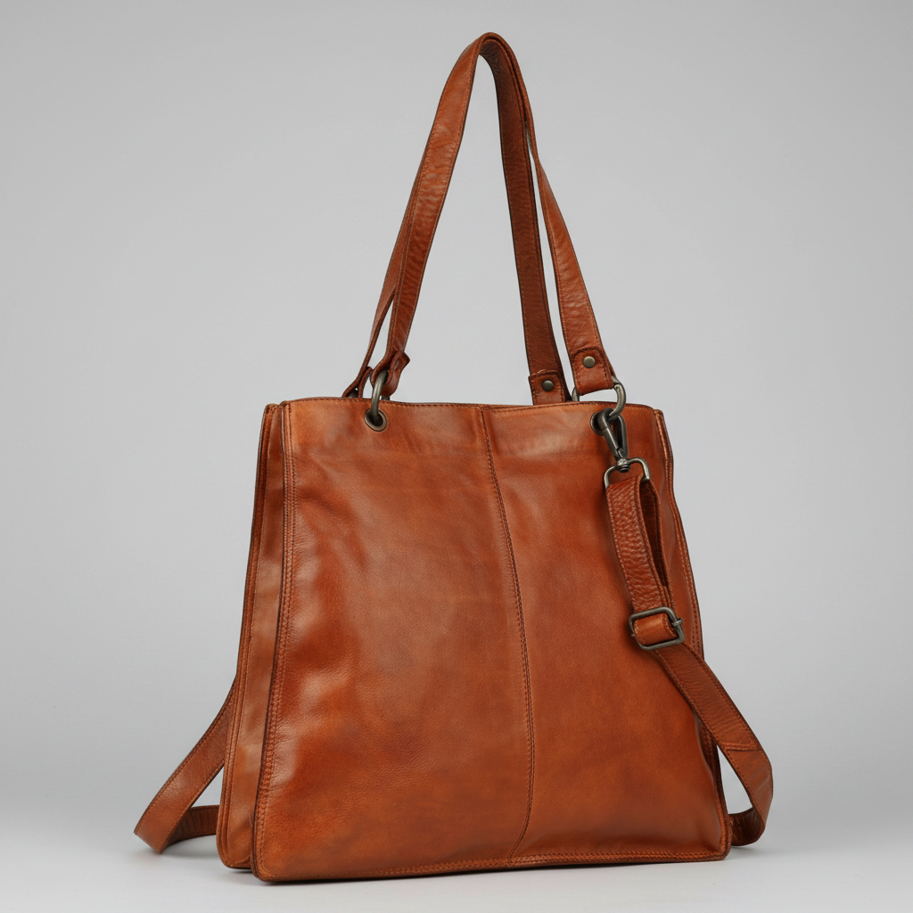 MET Premium Leather Shoulder Bag. Elegant Dual-Compartment Tote