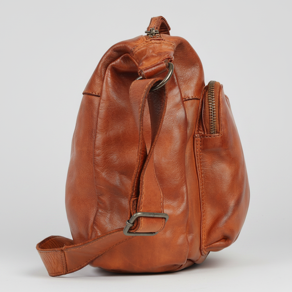MET Premium Leather Crossbody Bag. Utility Organizer Messenger