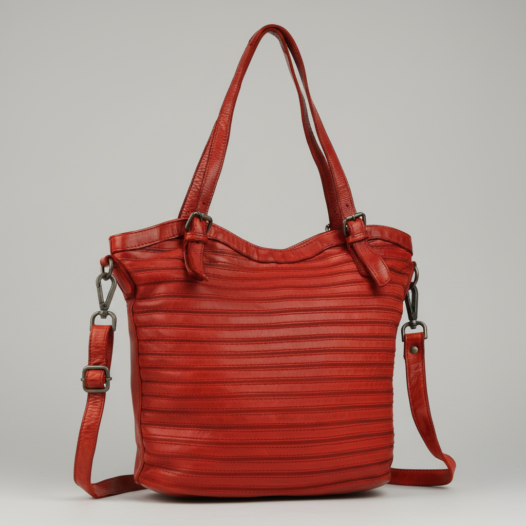 MET Leather Handbag for Women. Tote with Adjustable Dual Handles