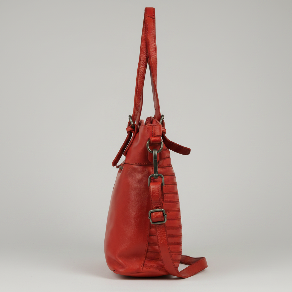 MET Leather Handbag for Women. Tote with Adjustable Dual Handles