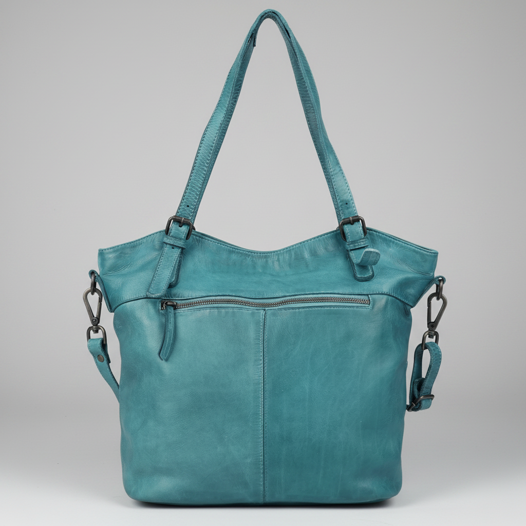 MET Leather Handbag for Women. Tote with Adjustable Dual Handles